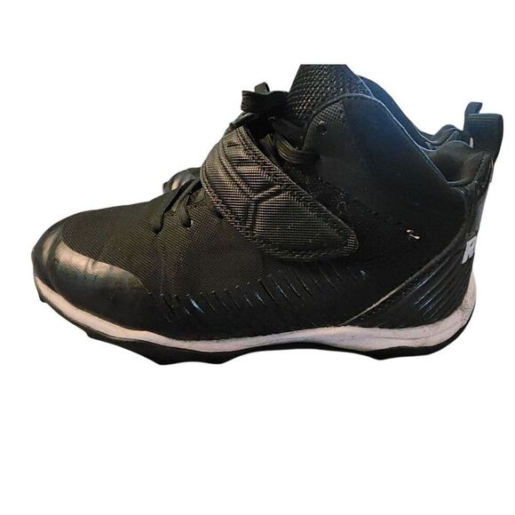 Riddell Heater Mid Strap Football Cleat Black White Kids Youth Size 2 - Picture 2 of 14